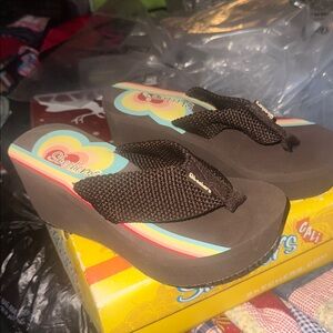 Skechers Women's Black Platform Sandals, Size 7, NIB